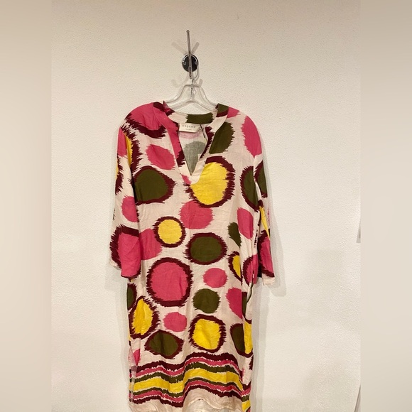 NWT EXQUISE Polka Dot Linen Shirt Dress Size 6 - Picture 2 of 7